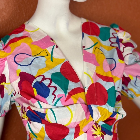 FREE PEOPLE Glamorous Abstract Rainbow Colorful Abstract Print dress Size 6. E51 - Picture 4 of 16